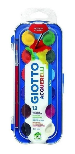 Imagen 3 de 4 de Acuarelas Giotto Estuche X 12 Colores Premium + Pincel