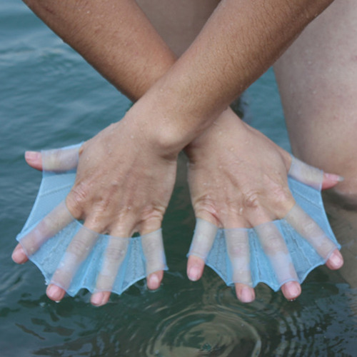 1 Par De Luvas Com Membranas Finger Swimming Diving Fins