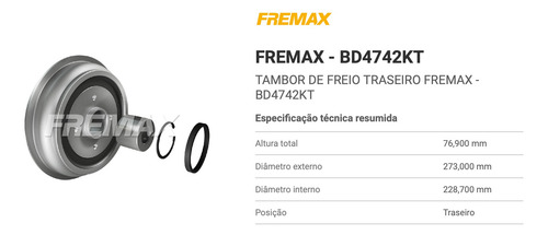 Tambor Freio Traseiro Citroen Aircross C3 Picasso Ds3 Cactus