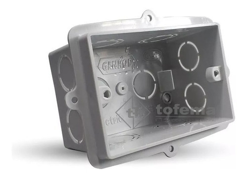 Imagen 2 de 6 de Caja Embutir Pvc Rectangular Y Octogon X10 - Genrod - Tofema