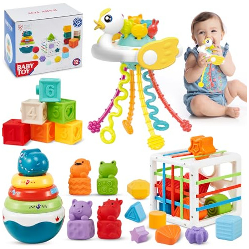 Juegos Montessori 5 1 Bebés, Juguetes De Apilamiento N...