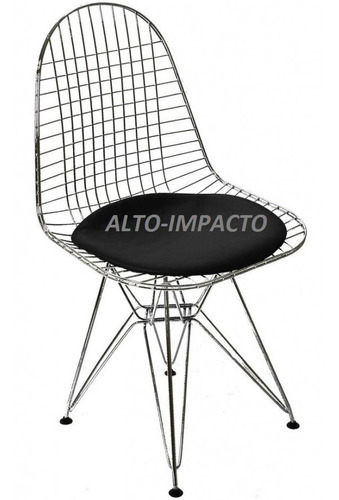 Set 4 Silla Bertoia Eames Dkr Wire Eiffel Metal Alto Impacto