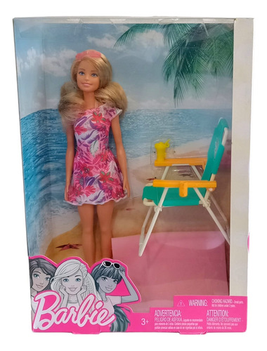 Barbie Dia De Playa Con Silla