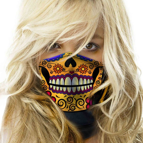 Bandana Mascara Caveira Mexicana Moto Ciclismo Proteção 05