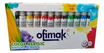 Comprar Set De Pinturas Acrílicas Marca Ofimak (12 Colores) 