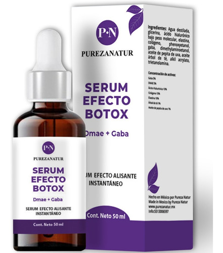 Imagen 1 de 7 de Serum Facial Efecto Botox Con Dmae Y Gaba Elasticidad 50ml