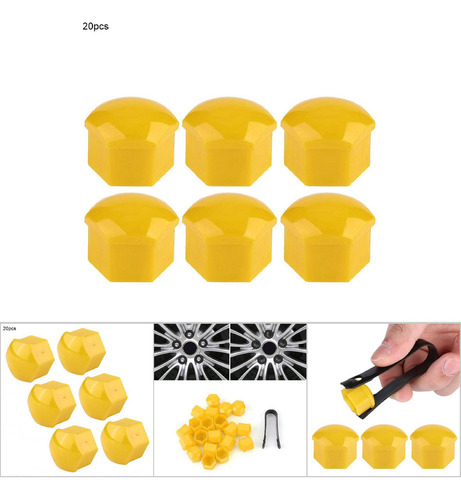 Protector De Tuercas Amarillas Para Ruedas De Coche, 20 Piez