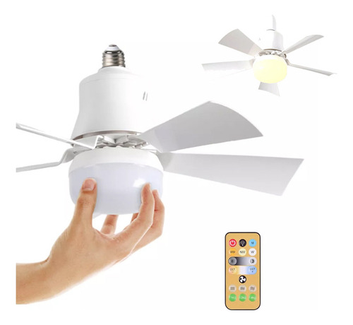 Socket Fan Light Con Luz Y Mando A Distancia De Silencio