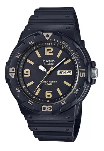 Reloj pulsera Casio Youth MRW-200 de cuerpo color negro, analógico, para  hombre, fondo negro, con