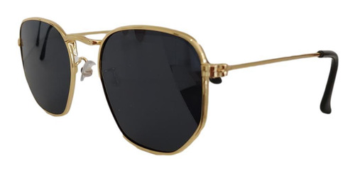 Óculos De Sol Hexagonal Feminino - Proteção Uv 400 - Dourado