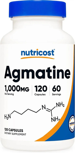 Nutricost Agmatine 1000mg 120 Caps 60 Serv.