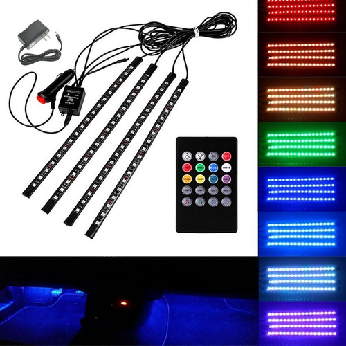 4 Tiras Led Rgb 31cm Audioritmico Eliminador Dj Autos Rzr