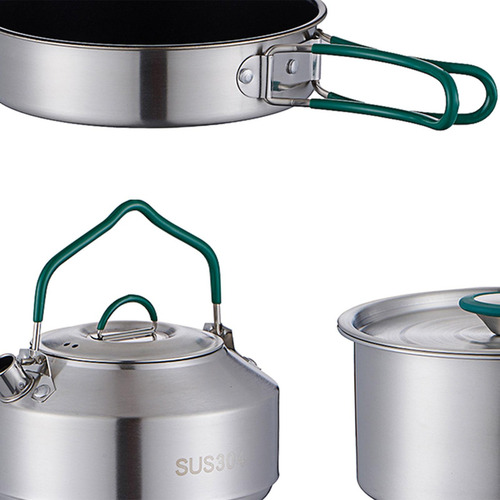 Juego De Cocina Para Acampar, 3 Piezas, Sartén De 0,9 L