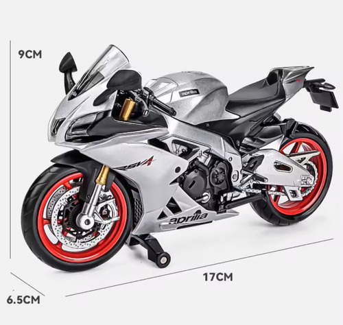 Aprilia Rsv4 Rr1000 Miniatura Metal Moto Adornos Coleccion Gris
