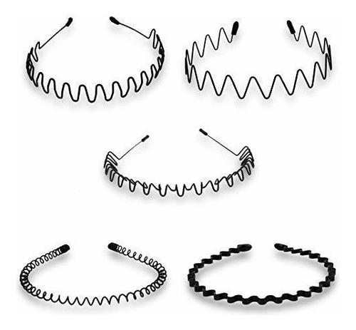 Diademas - Timoo 5 Pcs Metal Spring Wavy Hairband Hair Hoop