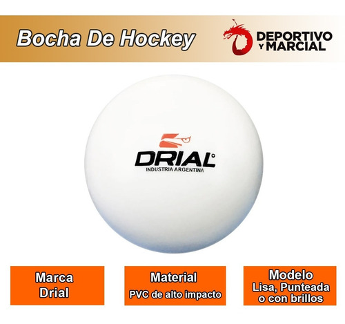 Imagen 2 de 7 de Bocha De Hockey Drial Pelota Varios Colores Lisa Y Dimple