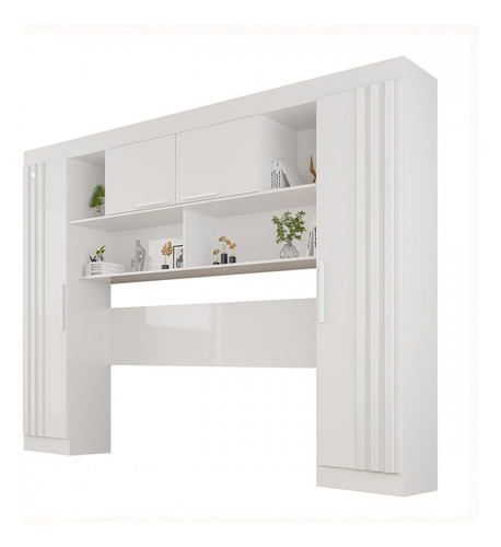 Guarda-roupa Solteiro Modulado Zurique 4 Portas Branco