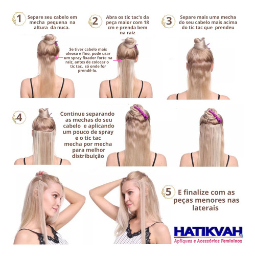 Tic Tac Extensão De Cabelo Aplique Bio Fibra = Humano