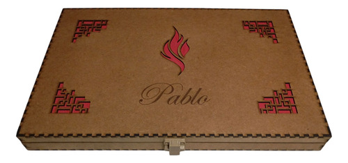 Set Asador 100% Personalizado Tabla Y Cubiertos En Caja Mdf Set Asador Marrón