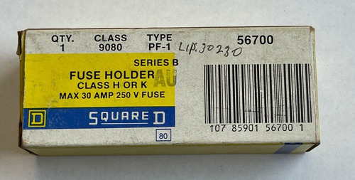 Square D Class 9080 Type Pf-1 Ser B Fuse Holder Class H  Ssm