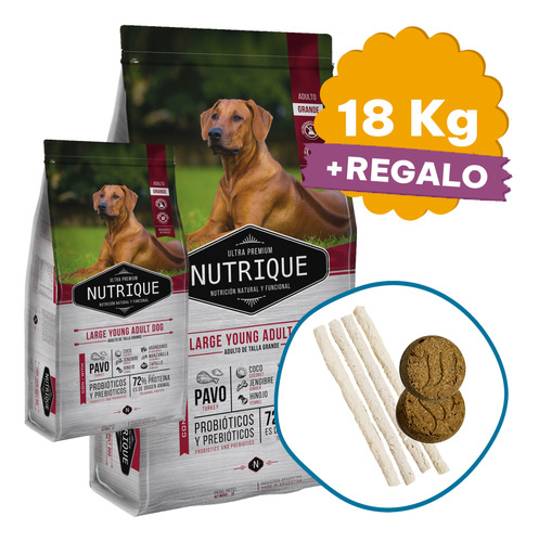 Alimento Perro Adulto Nutrique Raza Grande 15 Kg + Regalo