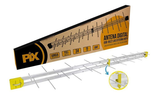 Antena Externa Digital Full Hd 34 Elementos Aluminio