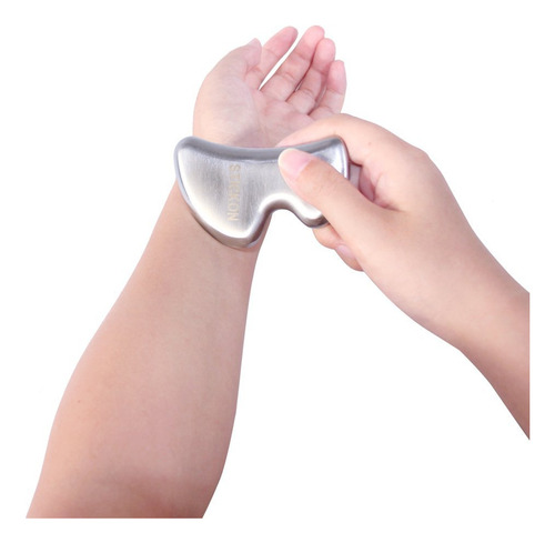 Herramienta De Masaje Para Raspar Gua Sha De Acero Inoxidabl