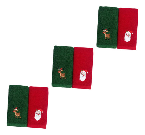 6 Piezas Toalla De Navidad Toallas De Mano De Algodón