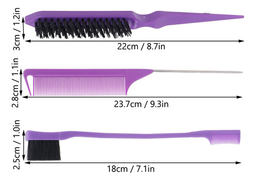 Juego De Peines 3 Piezas Para Peinar Y Teñir Cabello