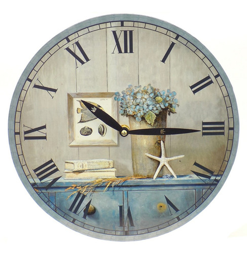 Reloj De Pared Mdf De Mar 28cm