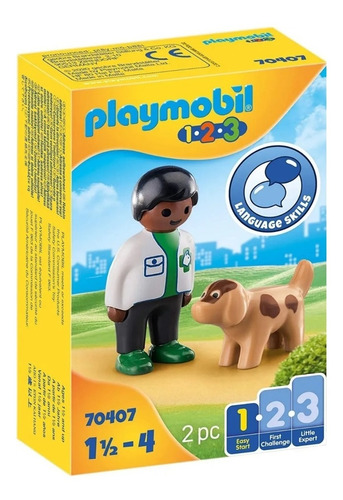 Playmobil Linea 123 - Veterinario Con Perro - 70407
