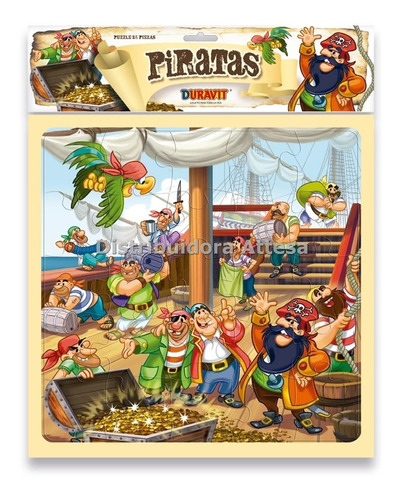 Puzzle Piratas Duravit 25 Piezas 32x32 Cm Carton En Blister