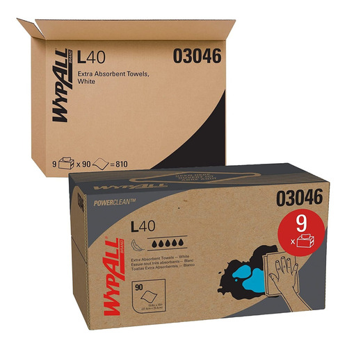 Wypall Power Clean L40 - Toallas Extra Absorbentes (03046), 