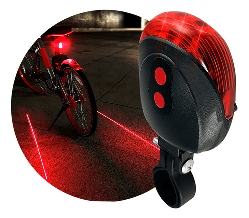 Linterna Led Y Laser Bicicleta Inalambrica Trasera Bateria