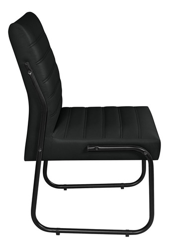 Cadeira Jade Sala De Jantar Escritório Couro Sintético Cor da estrutura da cadeira Preto Cor do assento Preto