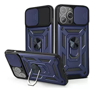 Funda Para Xiaomi Poco X3 Pro Holder Protector Camara Azul