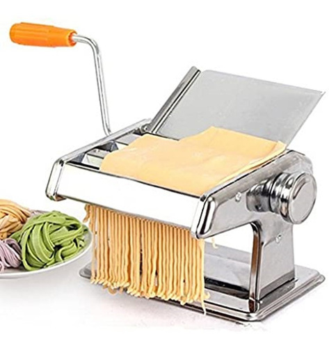Imagem 3 de 10 de Máquina Massa Macarrão Caseiro Manual Abre E Corta Inox