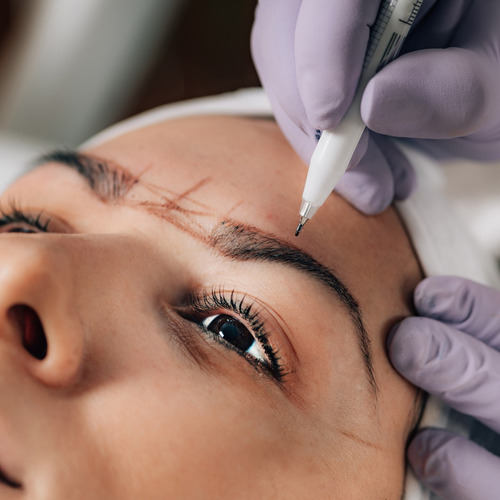 Marcador Diseño Rellenado Cejas Pigmento Microblading 2 En 1
