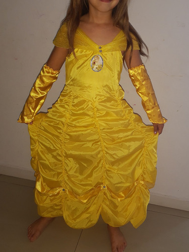 Disfraz Princesa Bella Vestido Amarillo Talle Small. 6 Años 