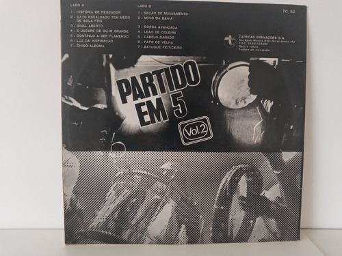 Lp Partido Em 5 Volume 2 1983 Tapecar (Usado)