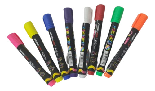 8 Plumones Para Globos Vidrio Acrilico Neon Maxima Calidad