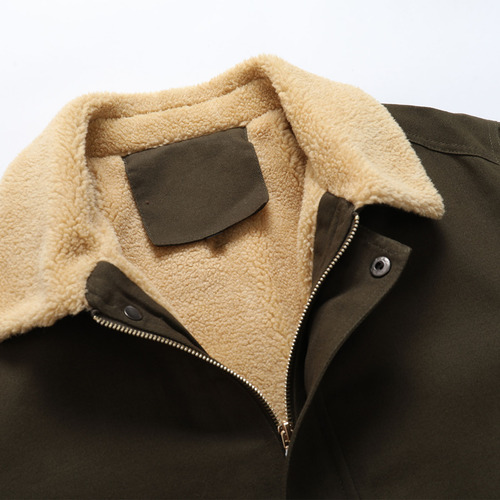Chaqueta De Hombre De Color Puro Con Cuello Vuelto Y Cremall