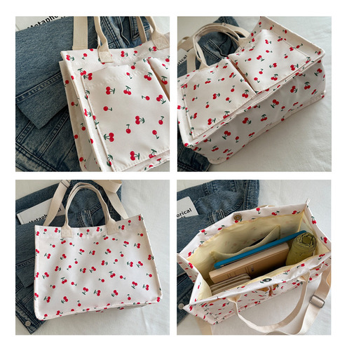 I Bolso De Mano Con Estampado De Cerezas For Mujer, Con