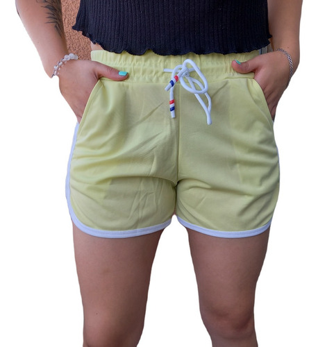 Short De Mujer Sport, Elasticado Con Bolsillos