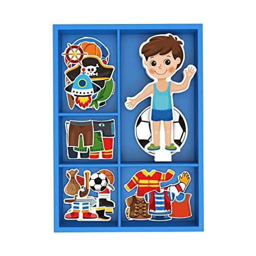 Toysters Magnetic Wooden Dress Up Boy Doll Toy | Juego ...