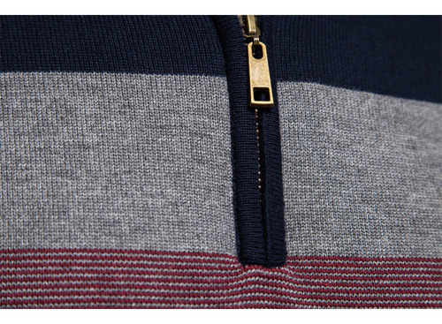 Suéter Casual De Cuello Alto Con Cremallera Para Hombre