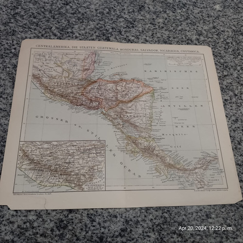 Mapa Alemán De Centroamérica 1896