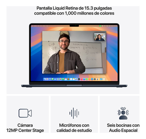 Macbook Air 15 Pulgadas Chip M4 512 GB SSD Azul Medianoche Apple