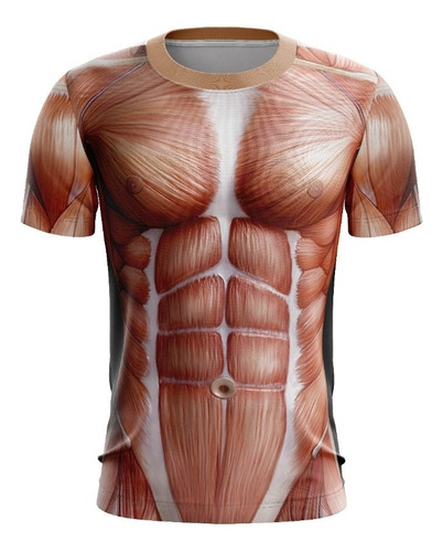 Camiseta 3d Músculos Corpo Masculino - Anatomia Muscular