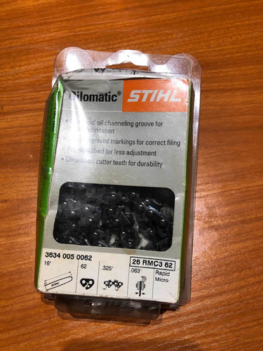 Repuesto Cadena Motosierra Stihl 16 Pulgadas 26 Rmc3 62 (Usado)